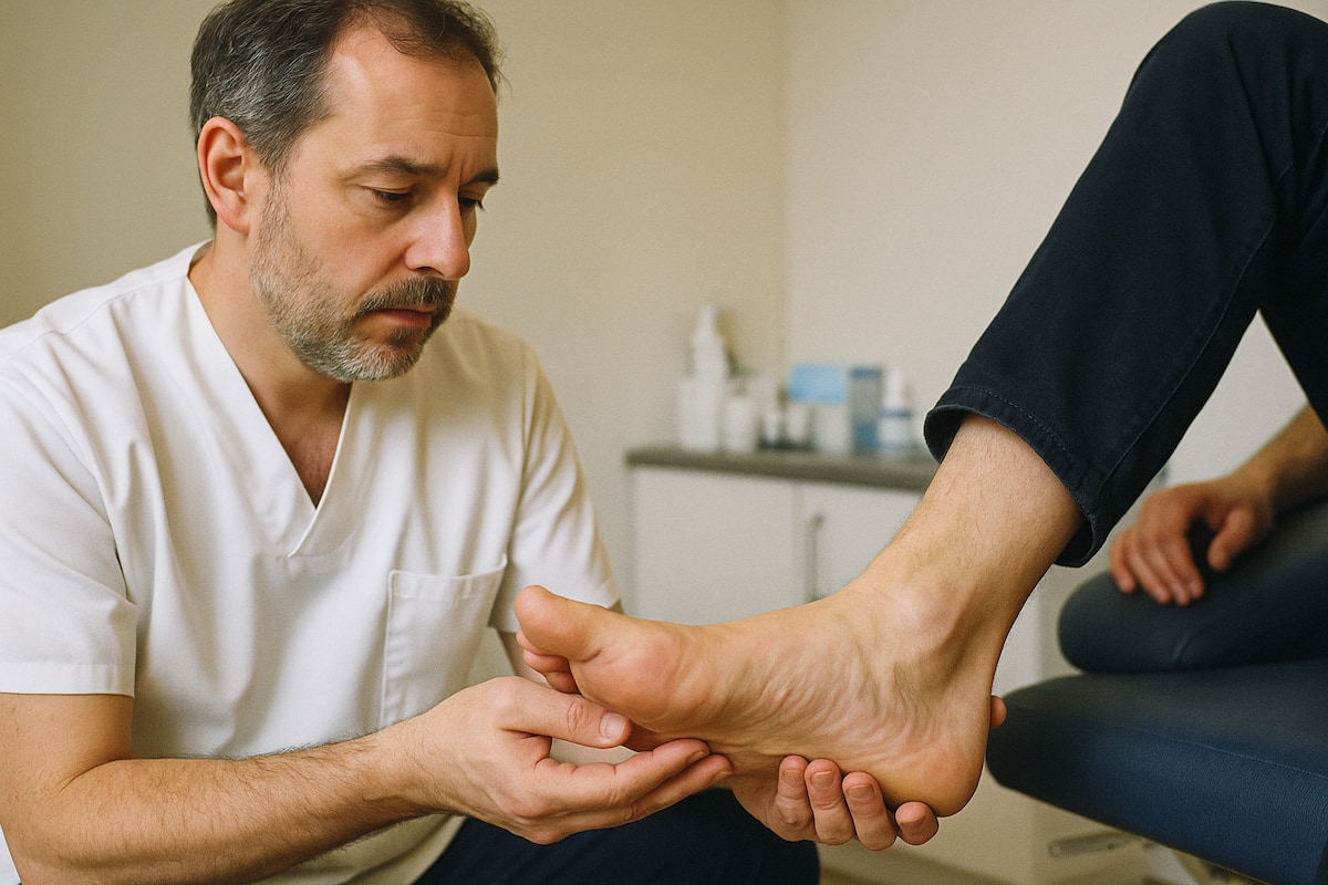 Step Ahead Podiatry examining foot arch alignment for posture issues